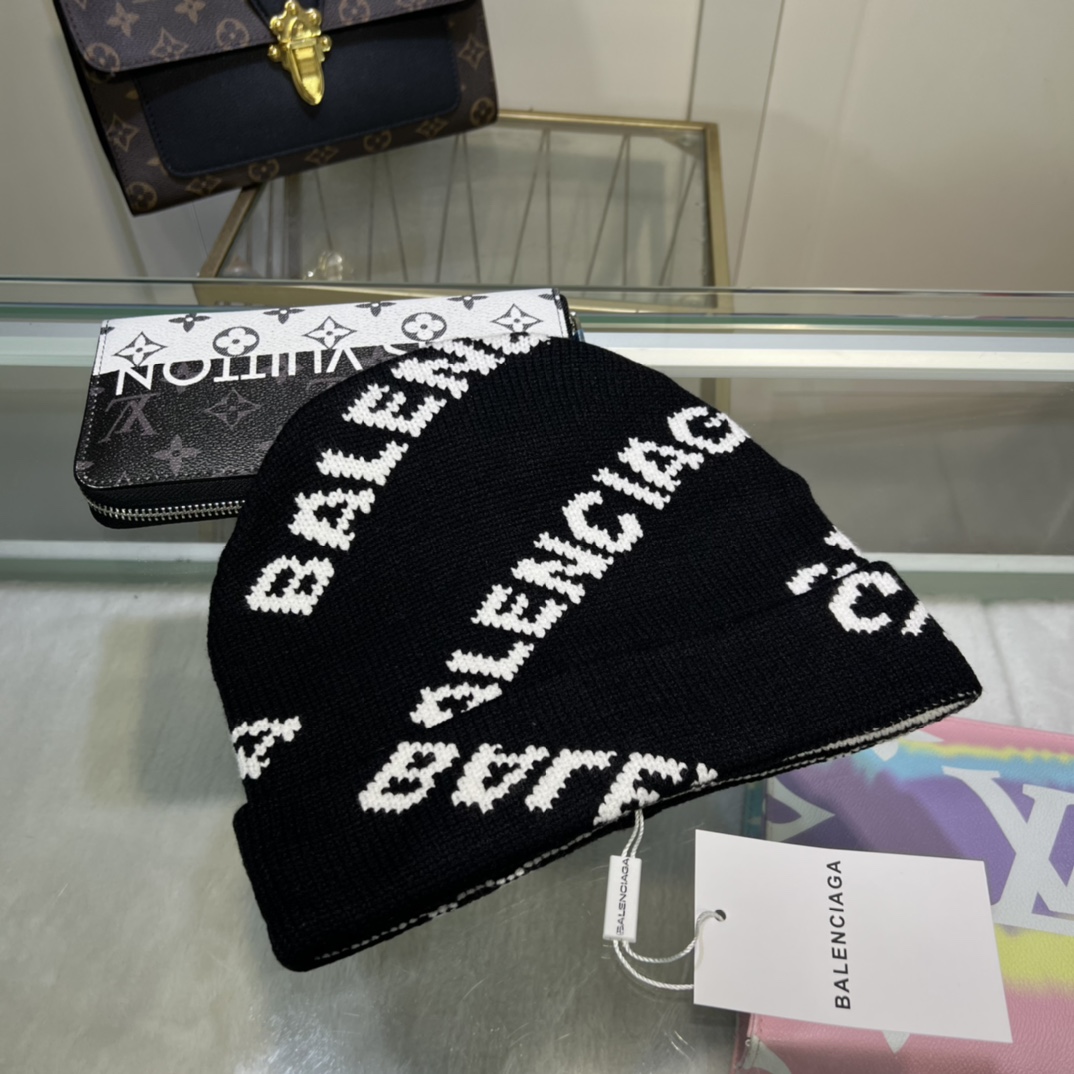 Balenciag Allover Logo Beanie  - PerfectKickZ