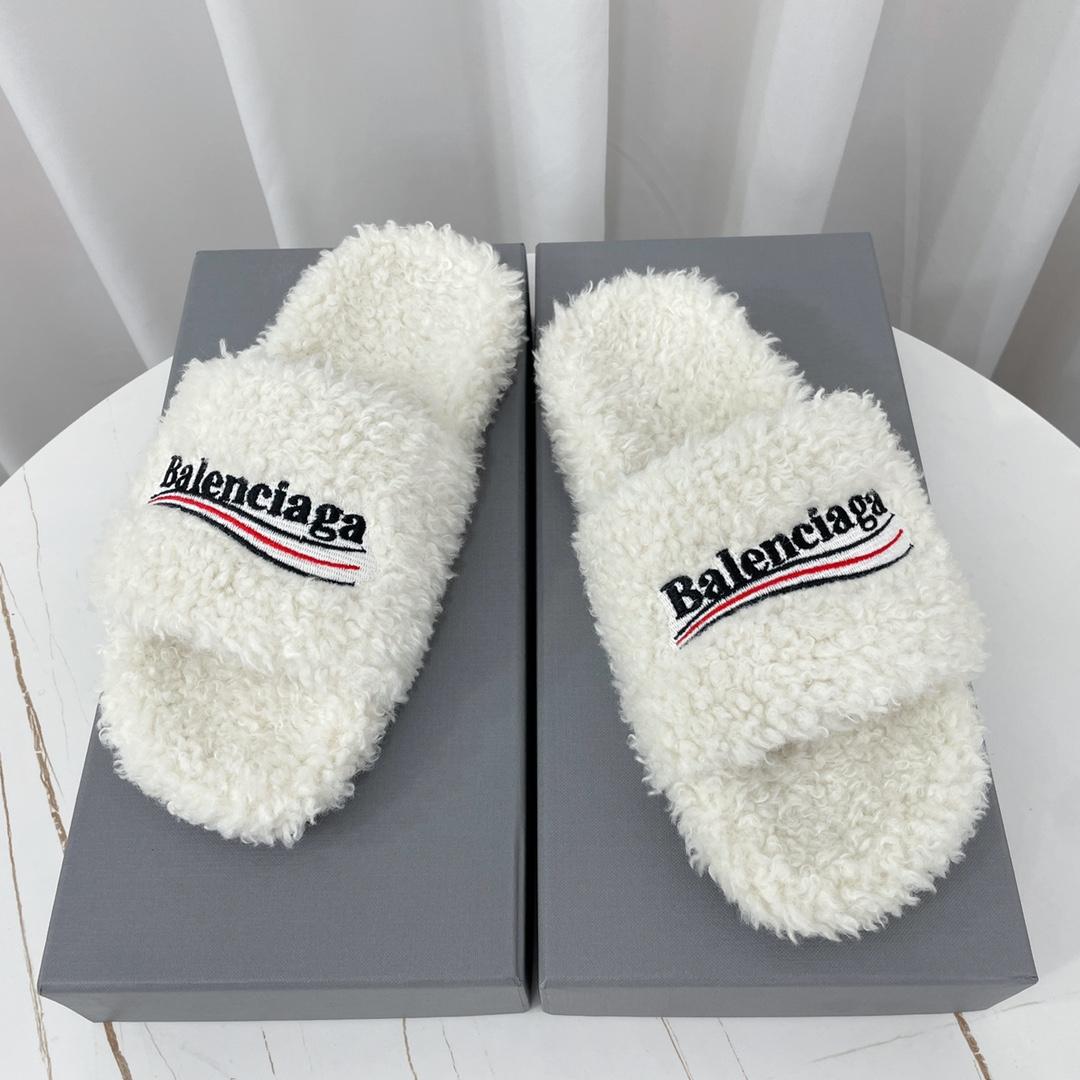 Balenciaga Furry Slide Sandal - PerfectKickZ