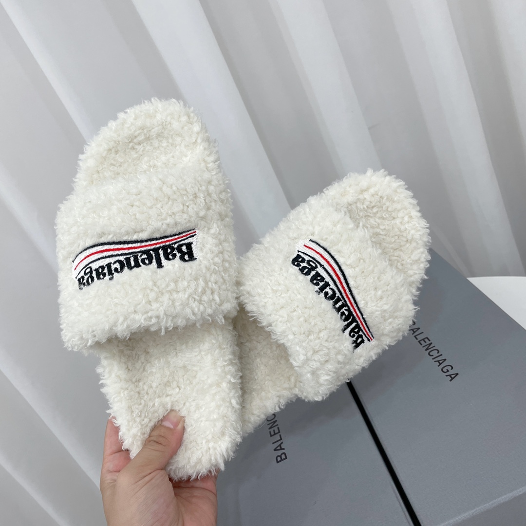 Balenciaga Furry Slide Sandal - PerfectKickZ