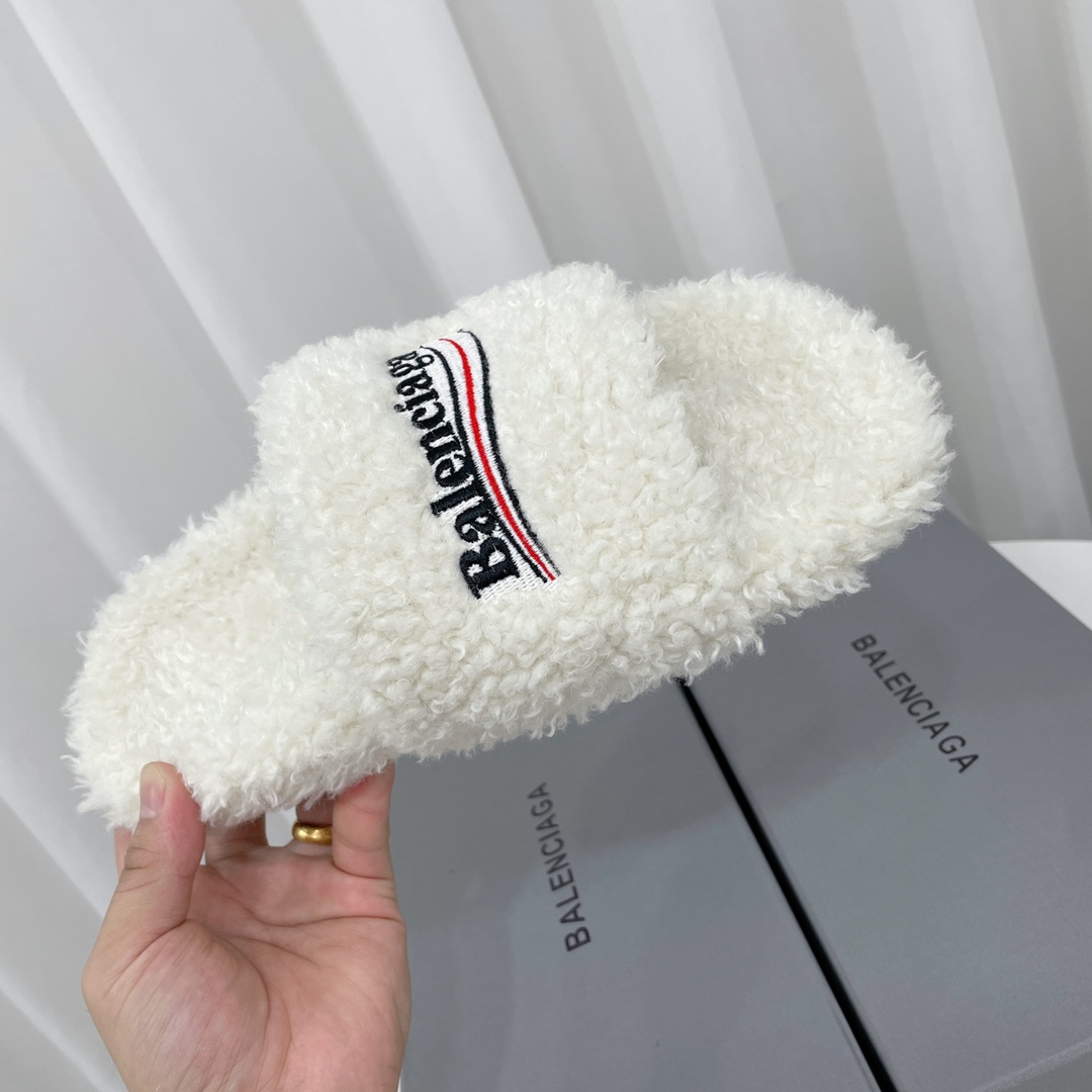 Balenciaga Furry Slide Sandal - PerfectKickZ