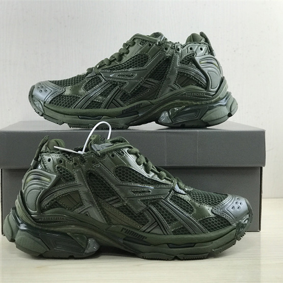 Balenciaga Runner Sneaker In Dark Green Mesh And Nylon - PerfectKickZ