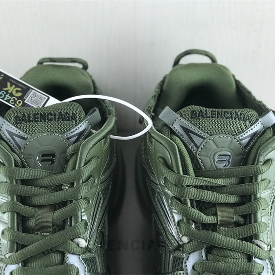 Balenciaga Runner Sneaker In Dark Green Mesh And Nylon - PerfectKickZ