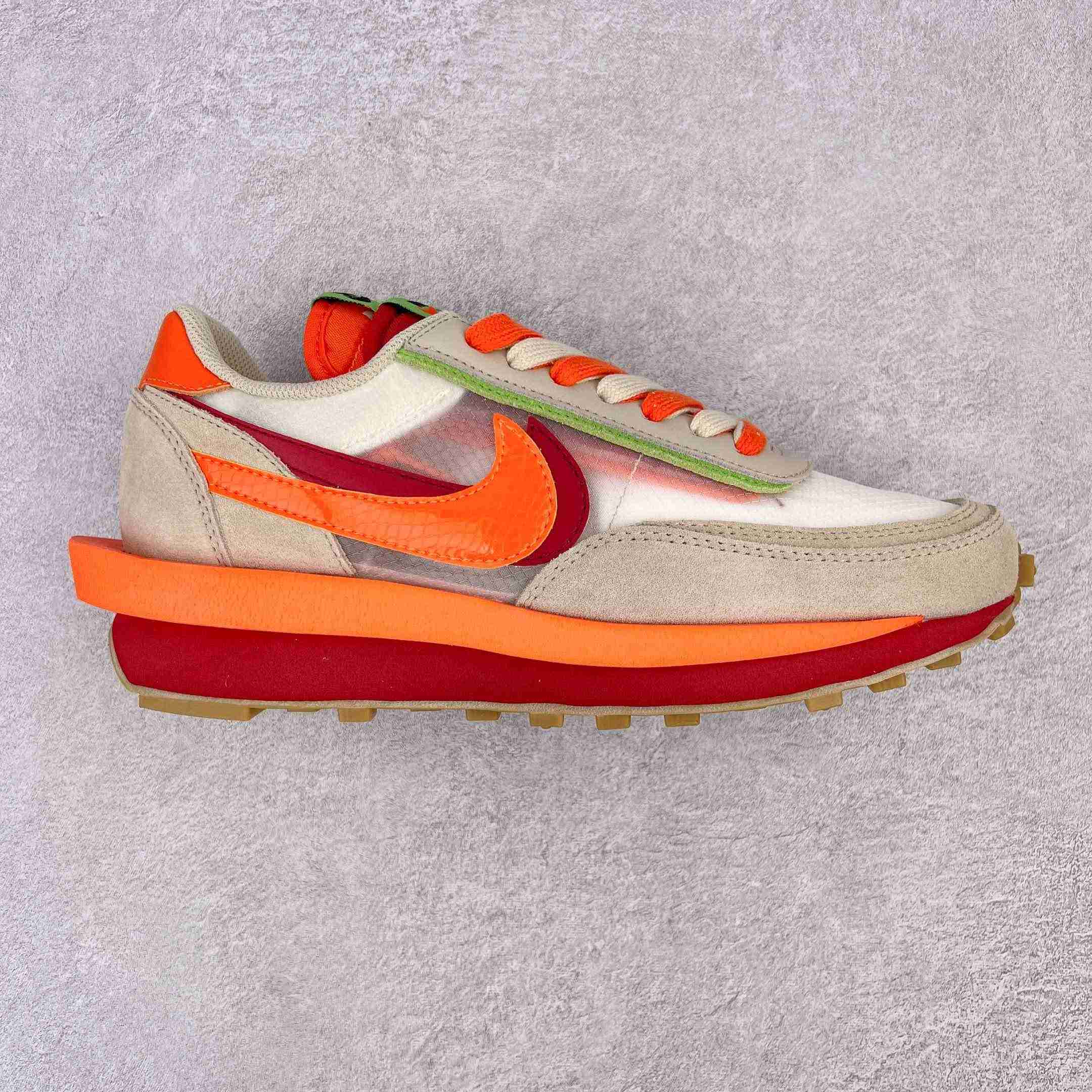 Clot × Sacai × NK LDWaffle'Net Orange Blaze' Sneaker     DH1347-100 - PerfectKickZ