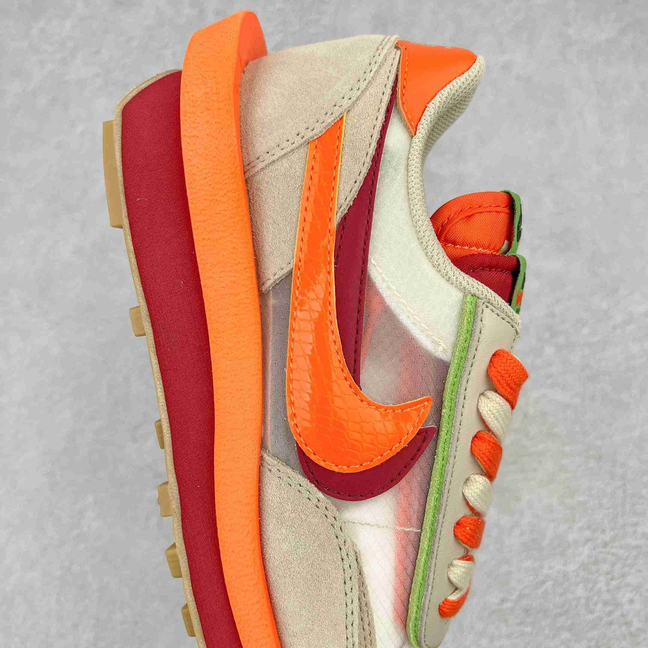Clot × Sacai × NK LDWaffle'Net Orange Blaze' Sneaker     DH1347-100 - PerfectKickZ