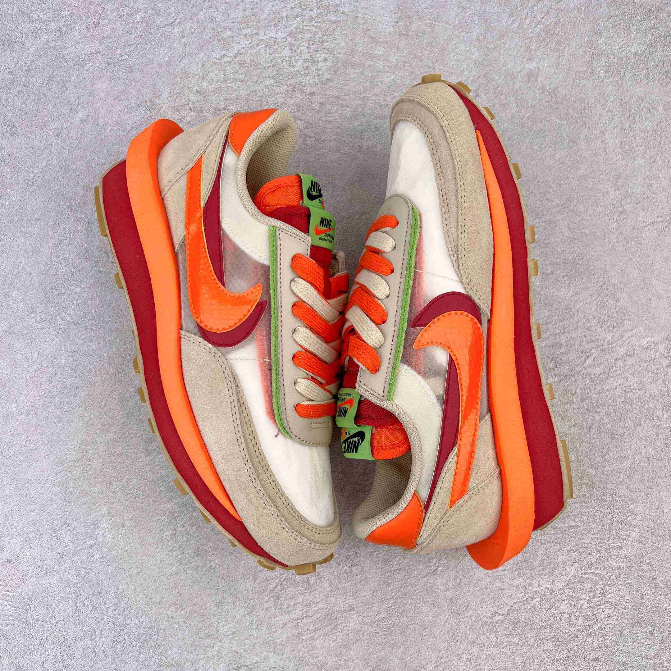 Clot × Sacai × NK LDWaffle'Net Orange Blaze' Sneaker     DH1347-100 - PerfectKickZ
