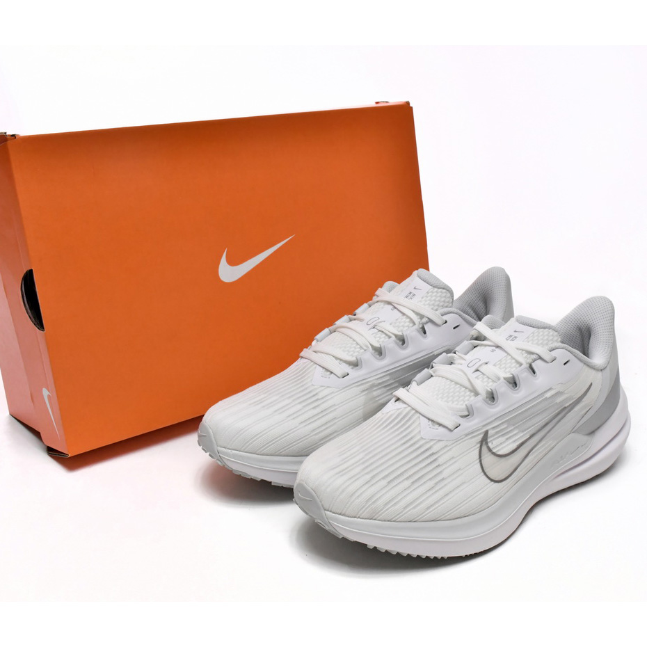 Nike Air Winflo 9 White Metallic Silver Sneaker   DD8686-100 - PerfectKickZ