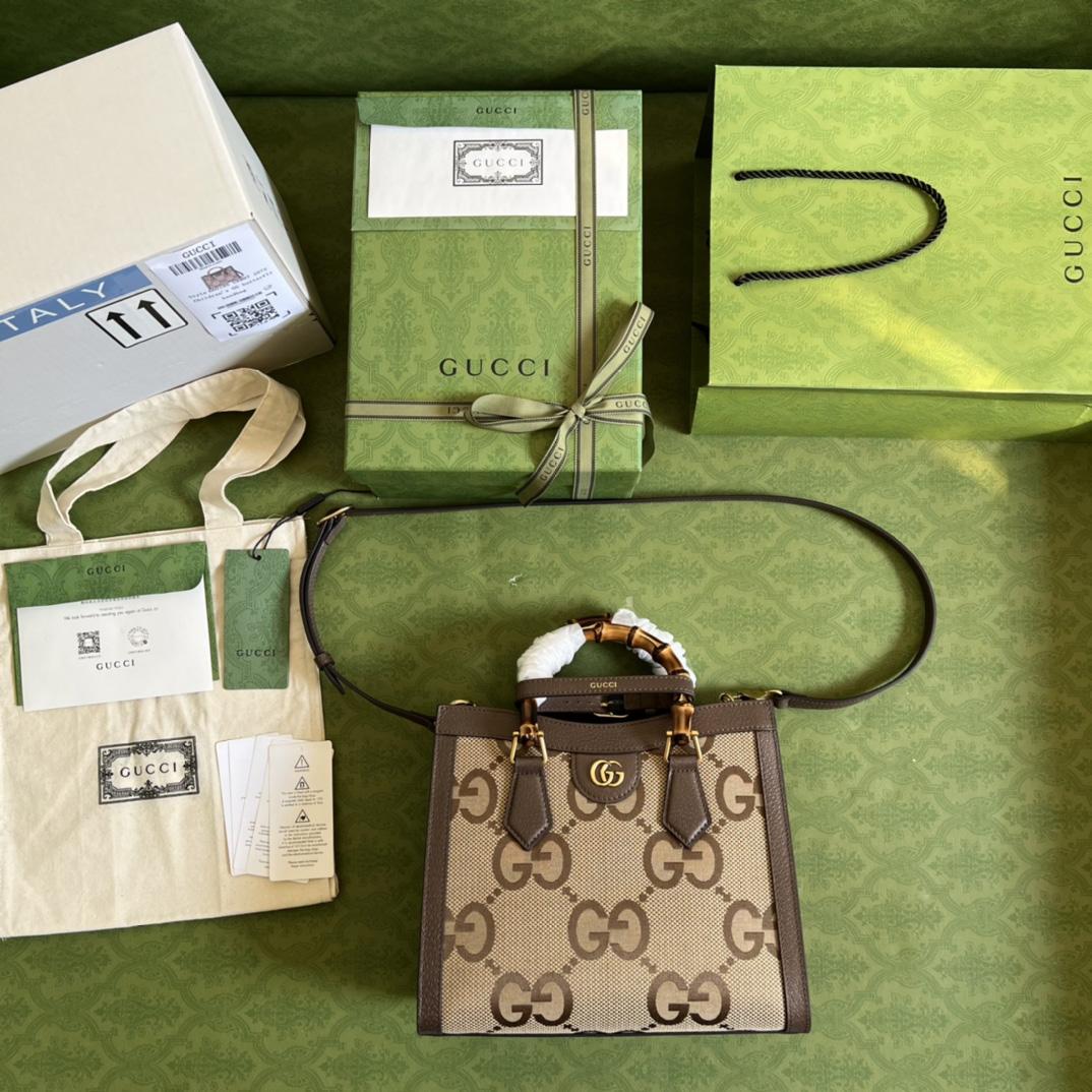Gucci Diana Jumbo GG Small Tote Bag(27-24-11cm) - PerfectKickZ