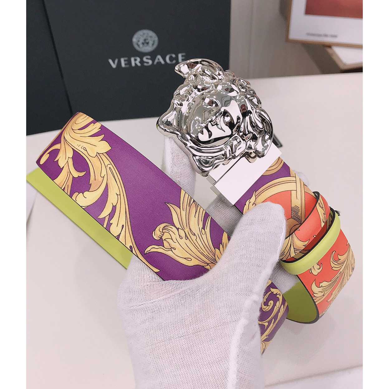 Versace La Medusa Le Pop Classique Reversible Belt   40mm - PerfectKickZ