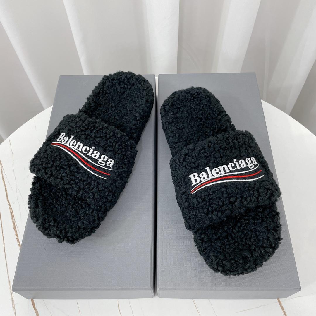 Balenciaga Furry Slide Sandal - PerfectKickZ