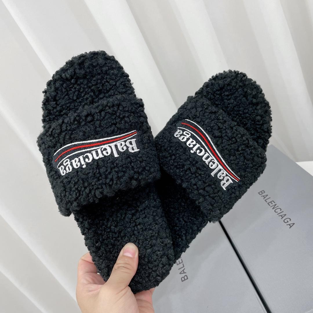 Balenciaga Furry Slide Sandal - PerfectKickZ