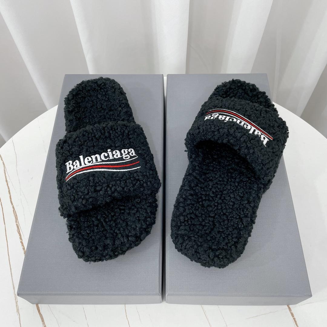 Balenciaga Furry Slide Sandal - PerfectKickZ