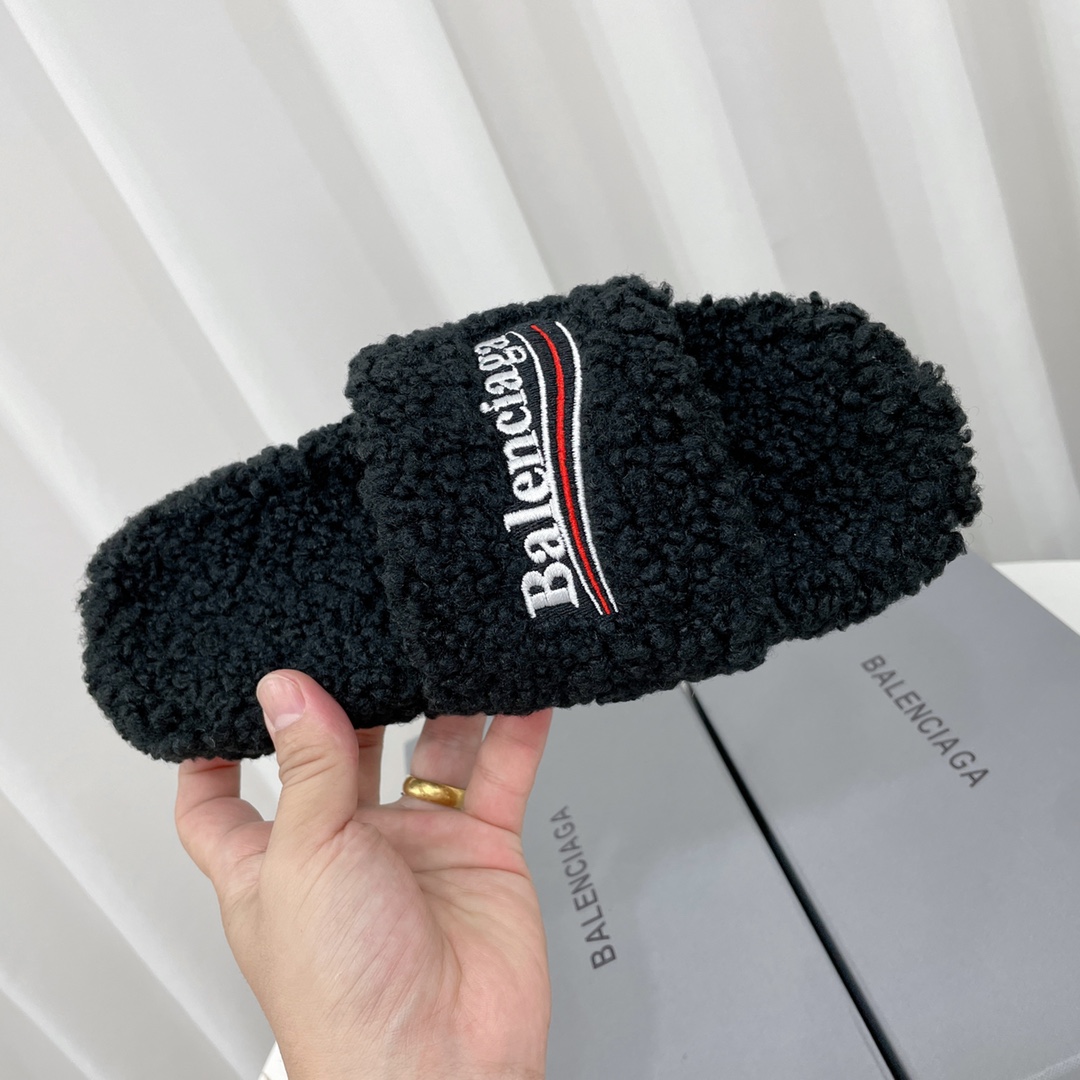 Balenciaga Furry Slide Sandal - PerfectKickZ