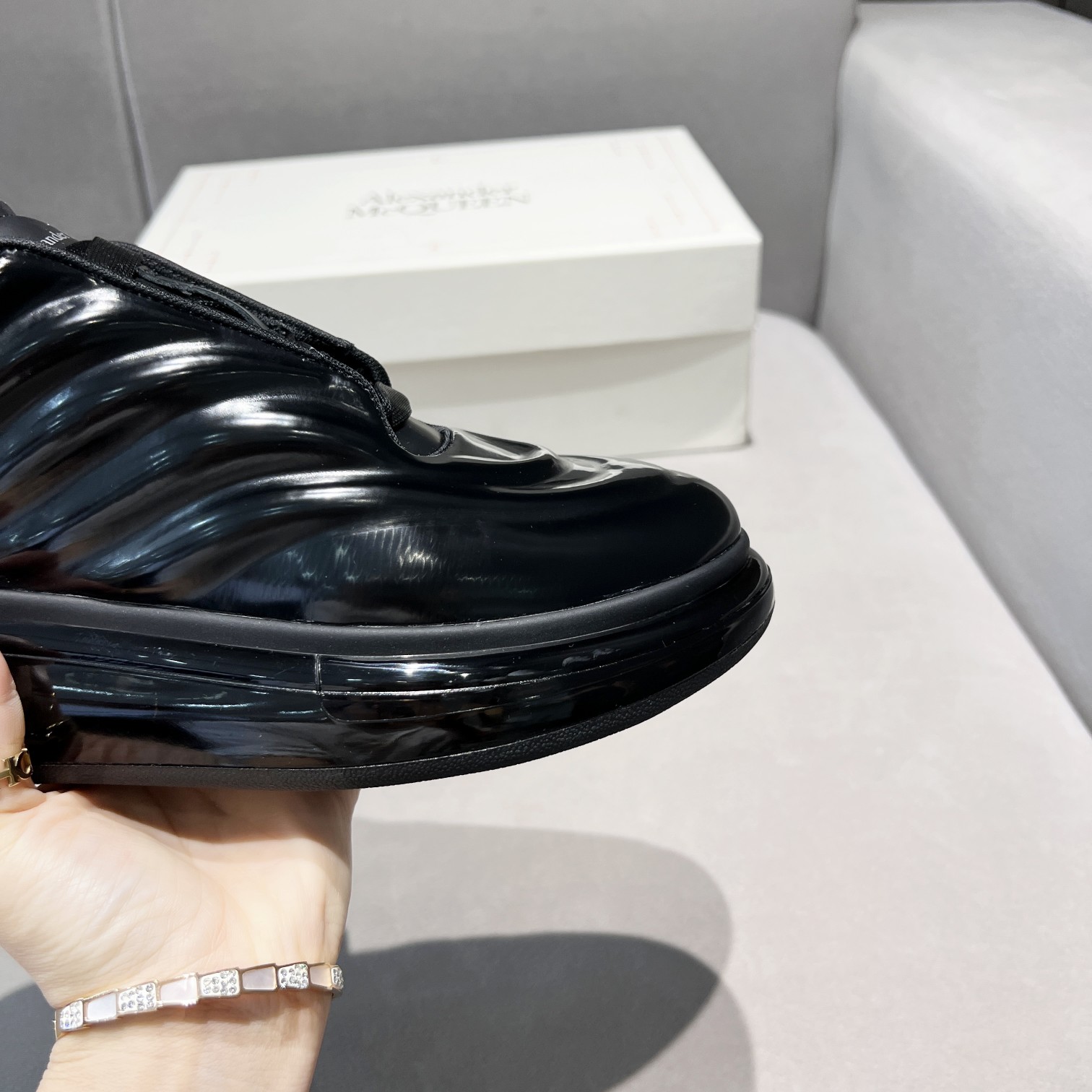 Alexander Mqueen Oversized Sneaker In Black - PerfectKickZ