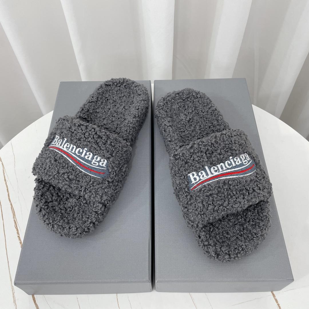 Balenciaga Furry Slide Sandal - PerfectKickZ