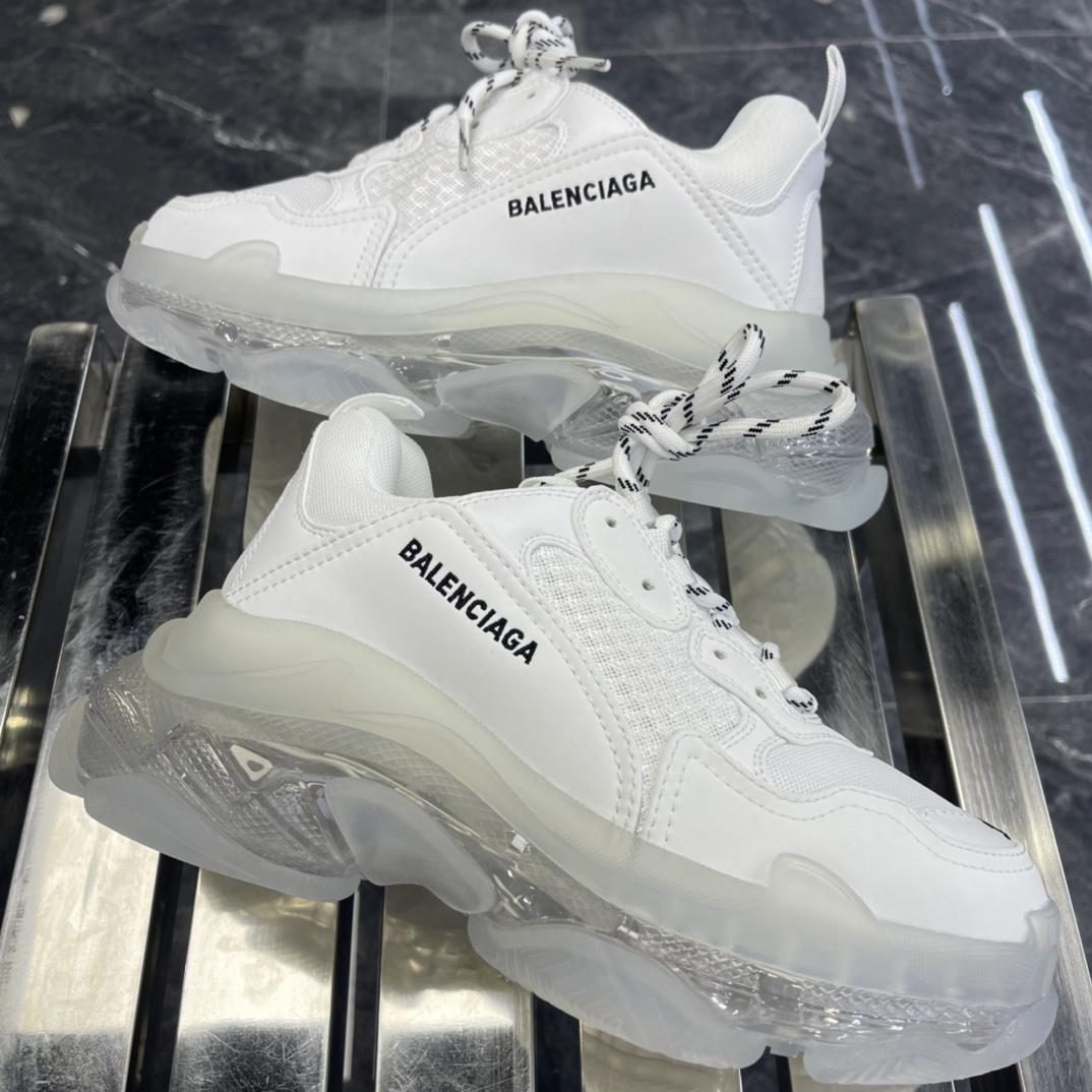 Balenciaga Triple S Sneaker Clear Sole In White Double Foam And Mesh - 