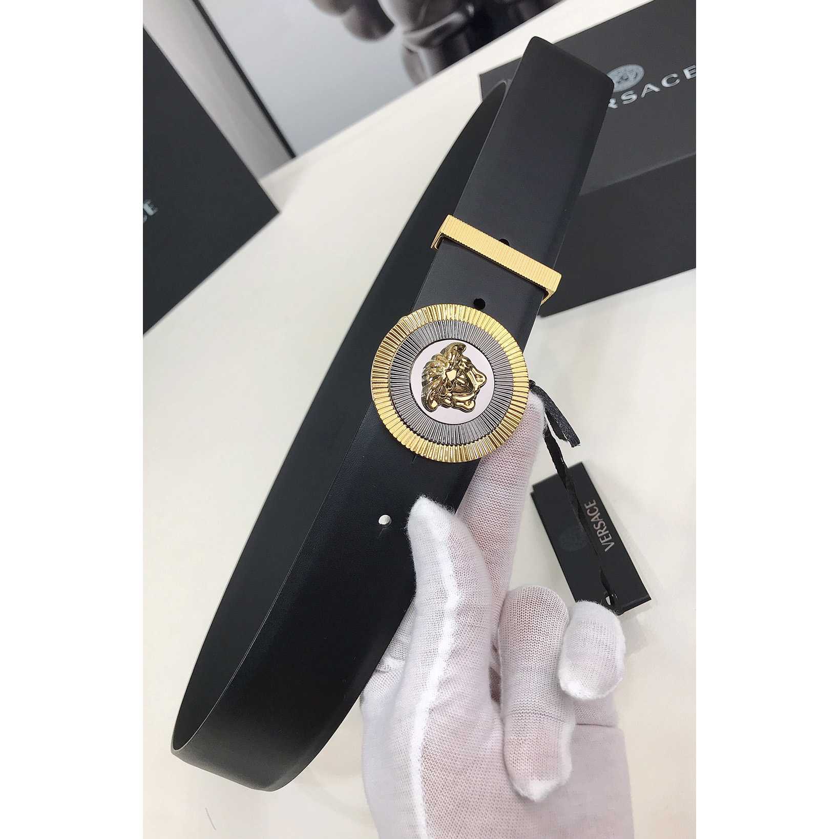 Versace Enamel Medusa Biggie Belt   40mm - PerfectKickZ