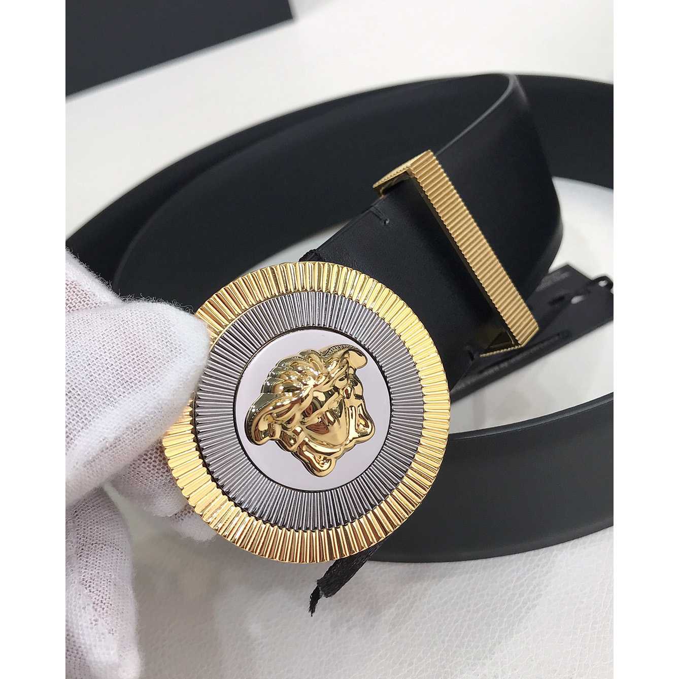 Versace Enamel Medusa Biggie Belt   40mm - PerfectKickZ