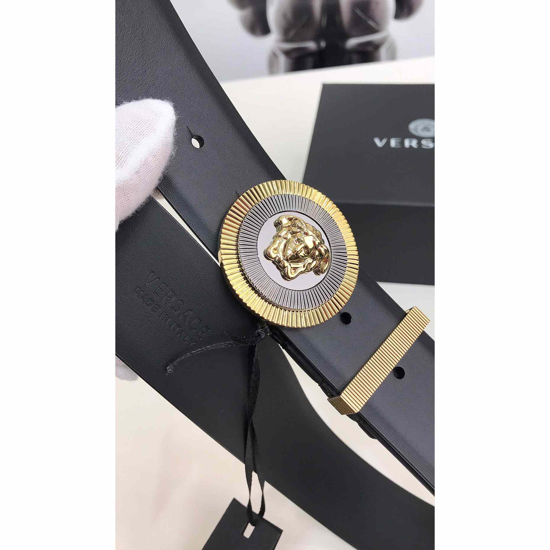 Versace Enamel Medusa Biggie Belt   40mm - PerfectKickZ