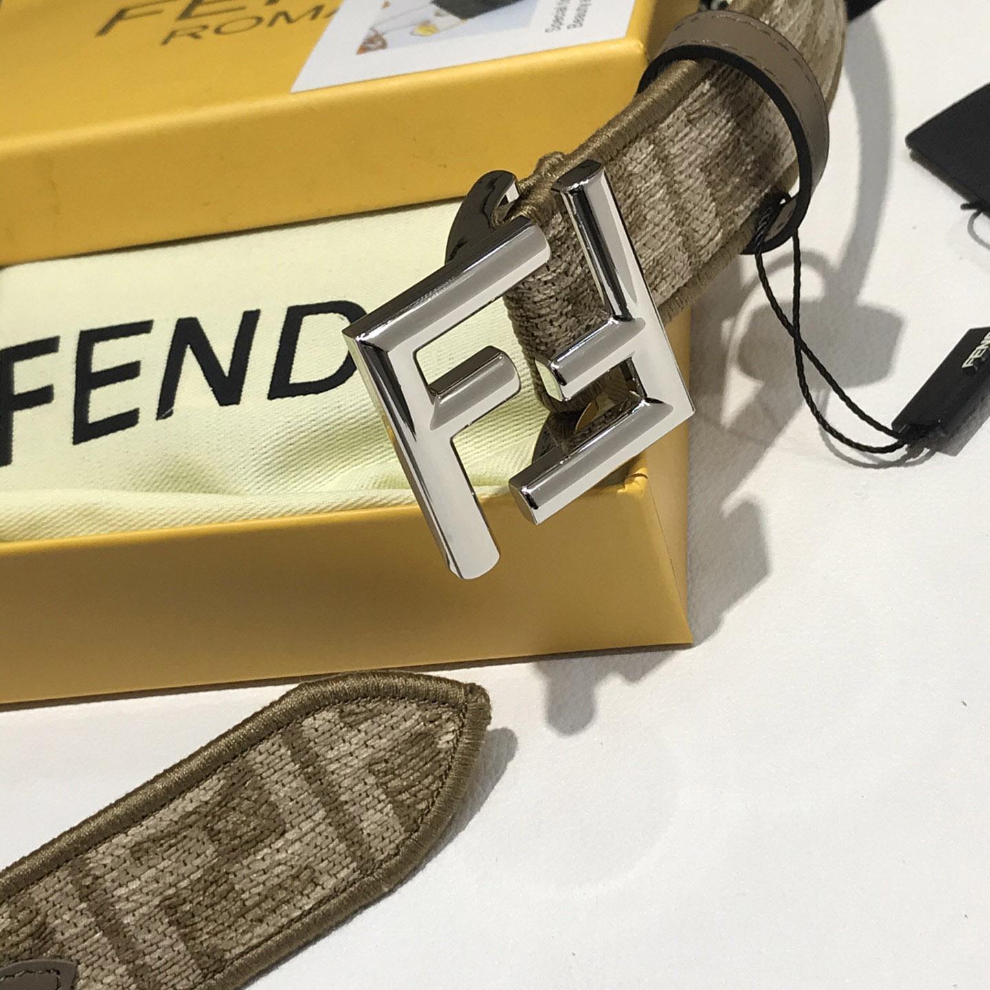 Fendi FF Jacquard Fabric Belt - PerfectKickZ