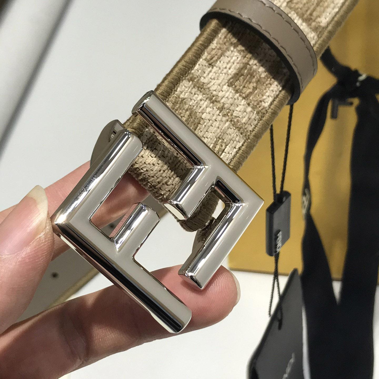 Fendi FF Jacquard Fabric Belt - PerfectKickZ