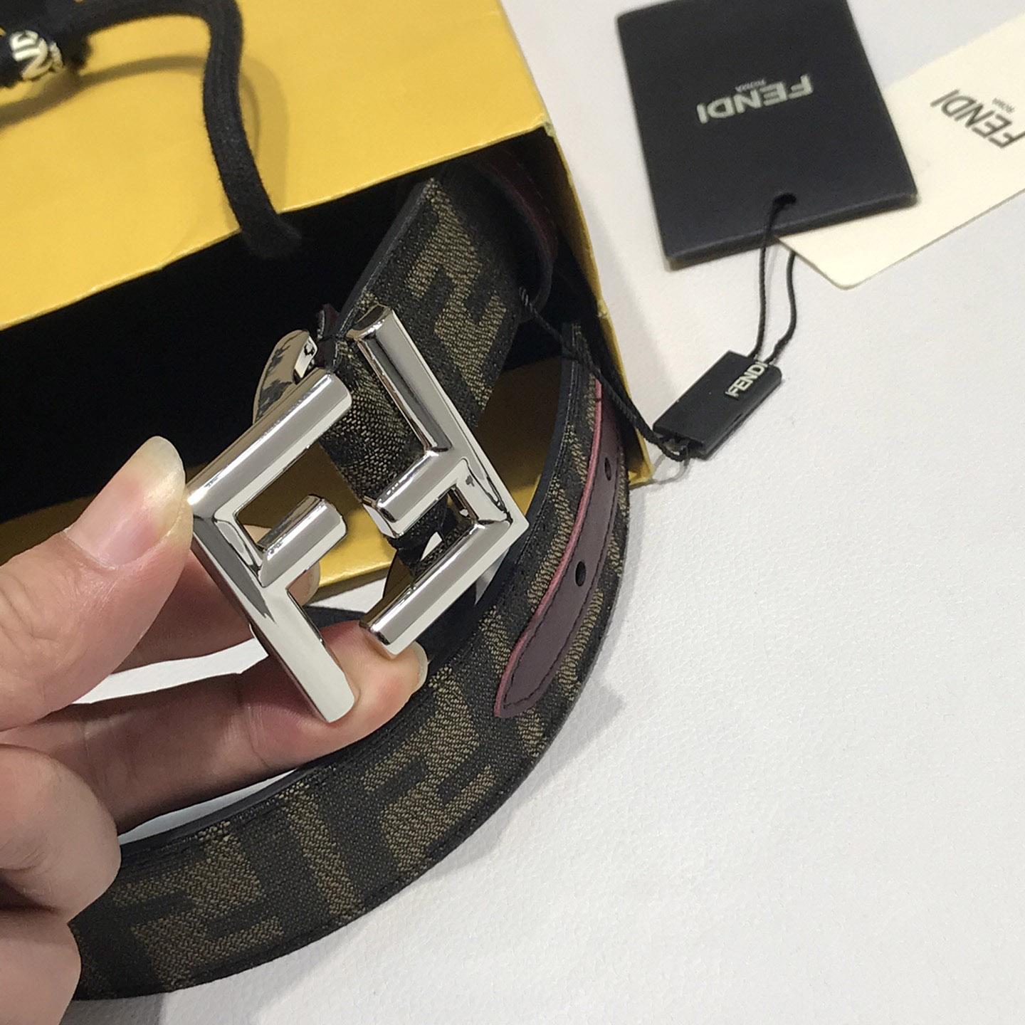 Fendi Brown Fabric Belt - PerfectKickZ