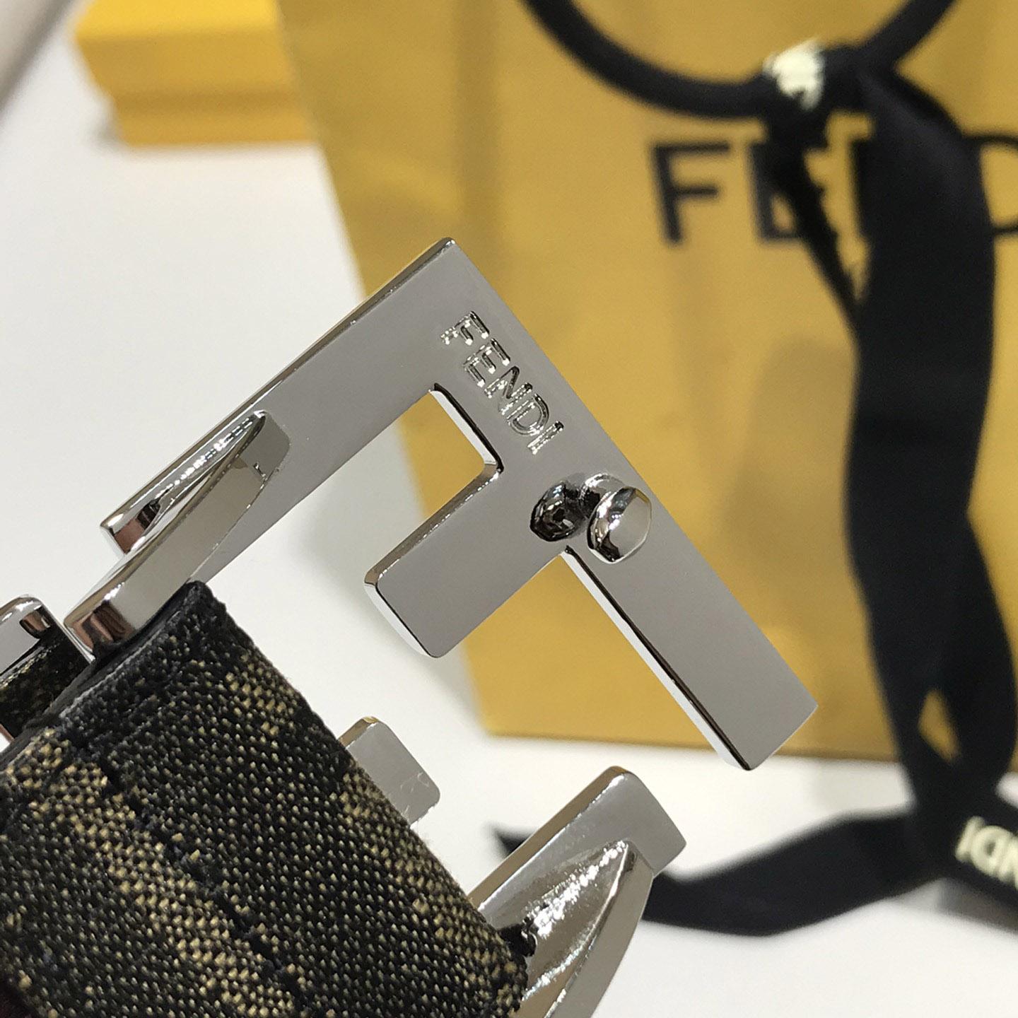 Fendi Brown Fabric Belt - PerfectKickZ