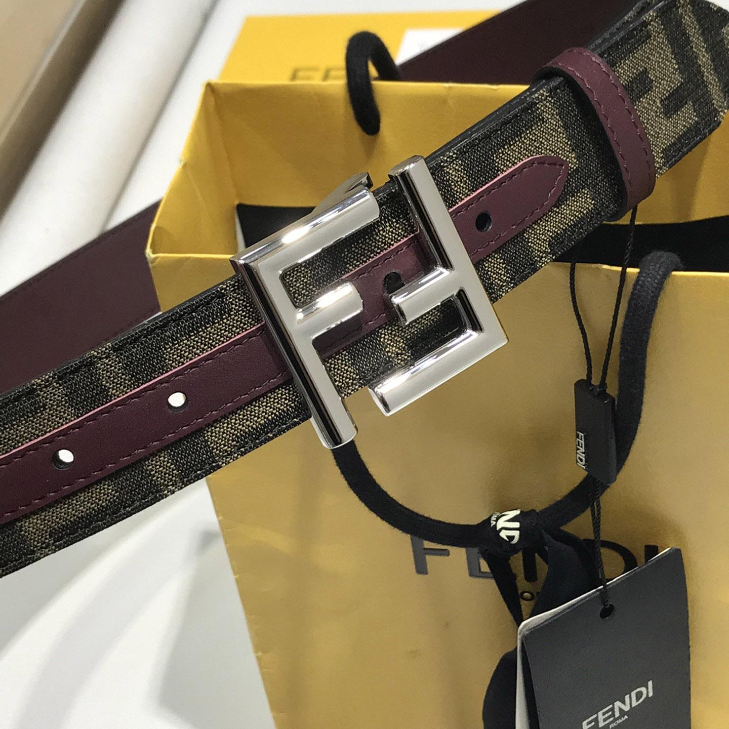 Fendi Brown Fabric Belt - PerfectKickZ