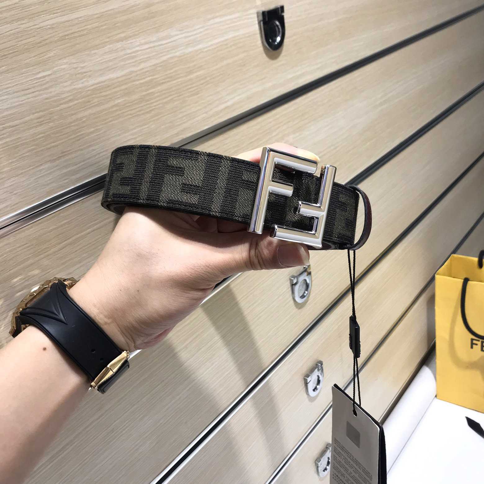 Fendi Brown Fabric Belt - PerfectKickZ