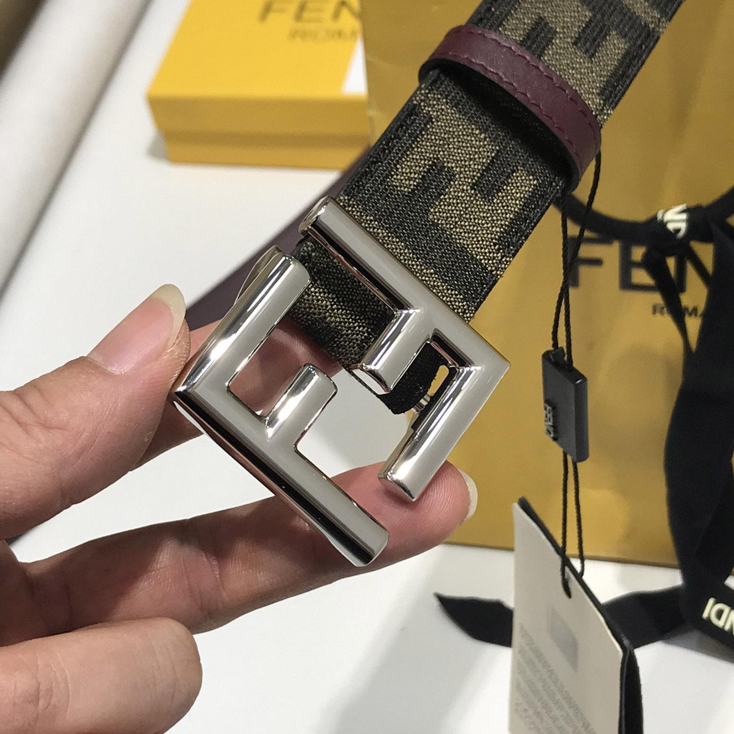 Fendi Brown Fabric Belt - PerfectKickZ