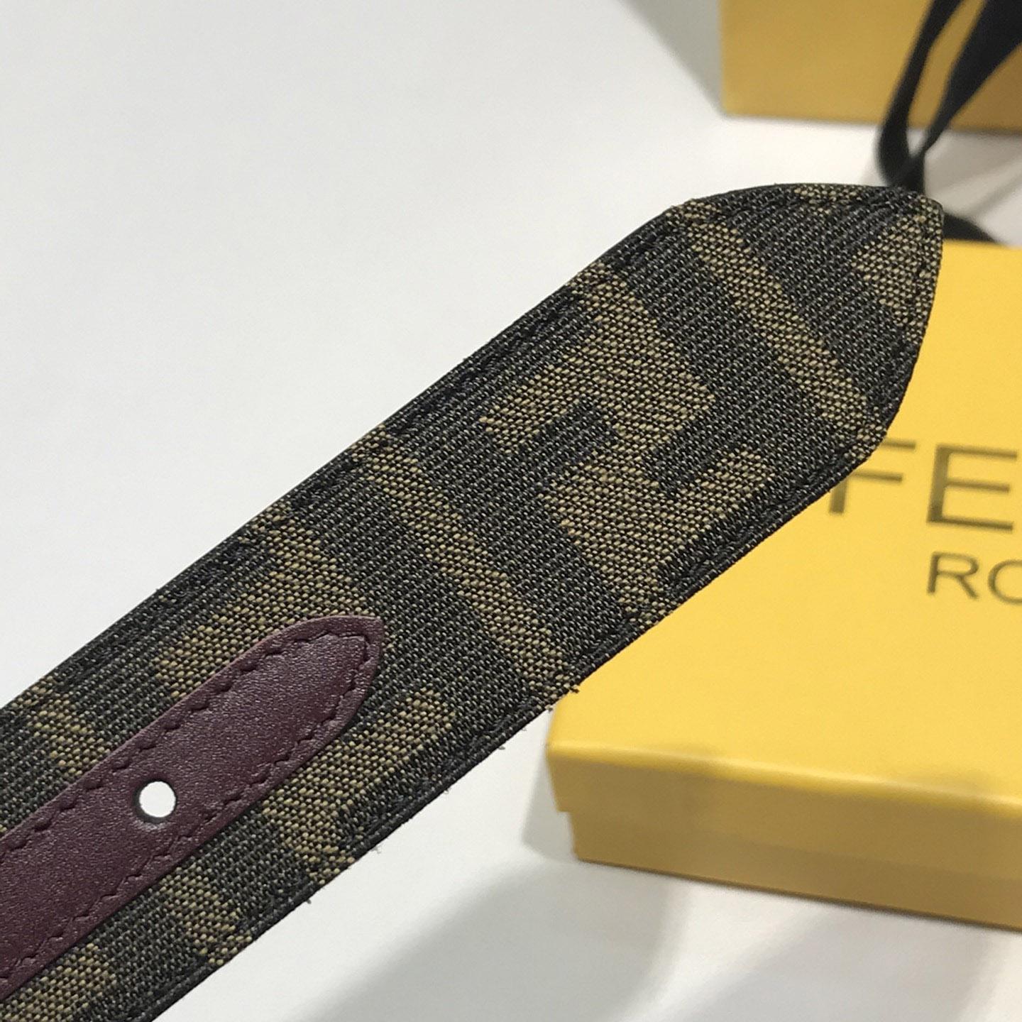 Fendi Brown Fabric Belt - PerfectKickZ