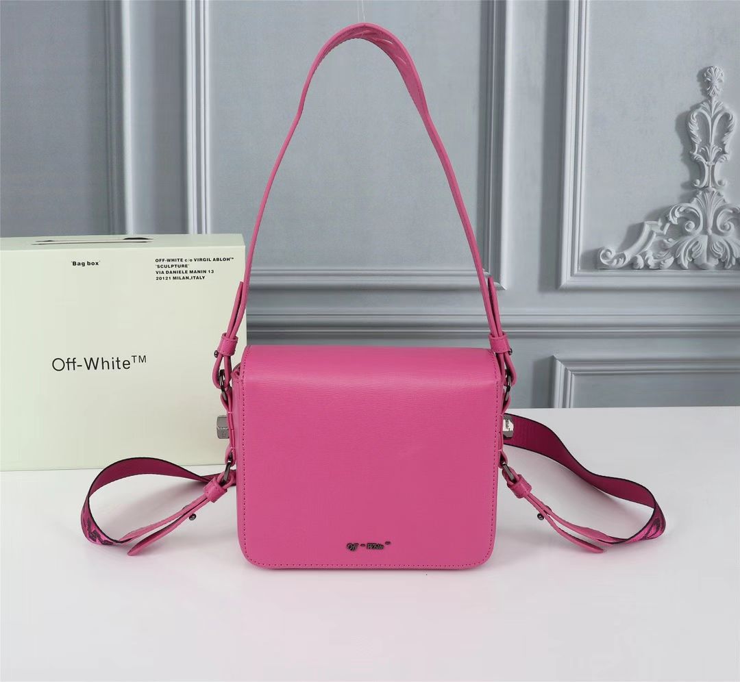 Off white Women’s Cowhide Twill Single Shoulder Messenger Bag Sling Bag - 