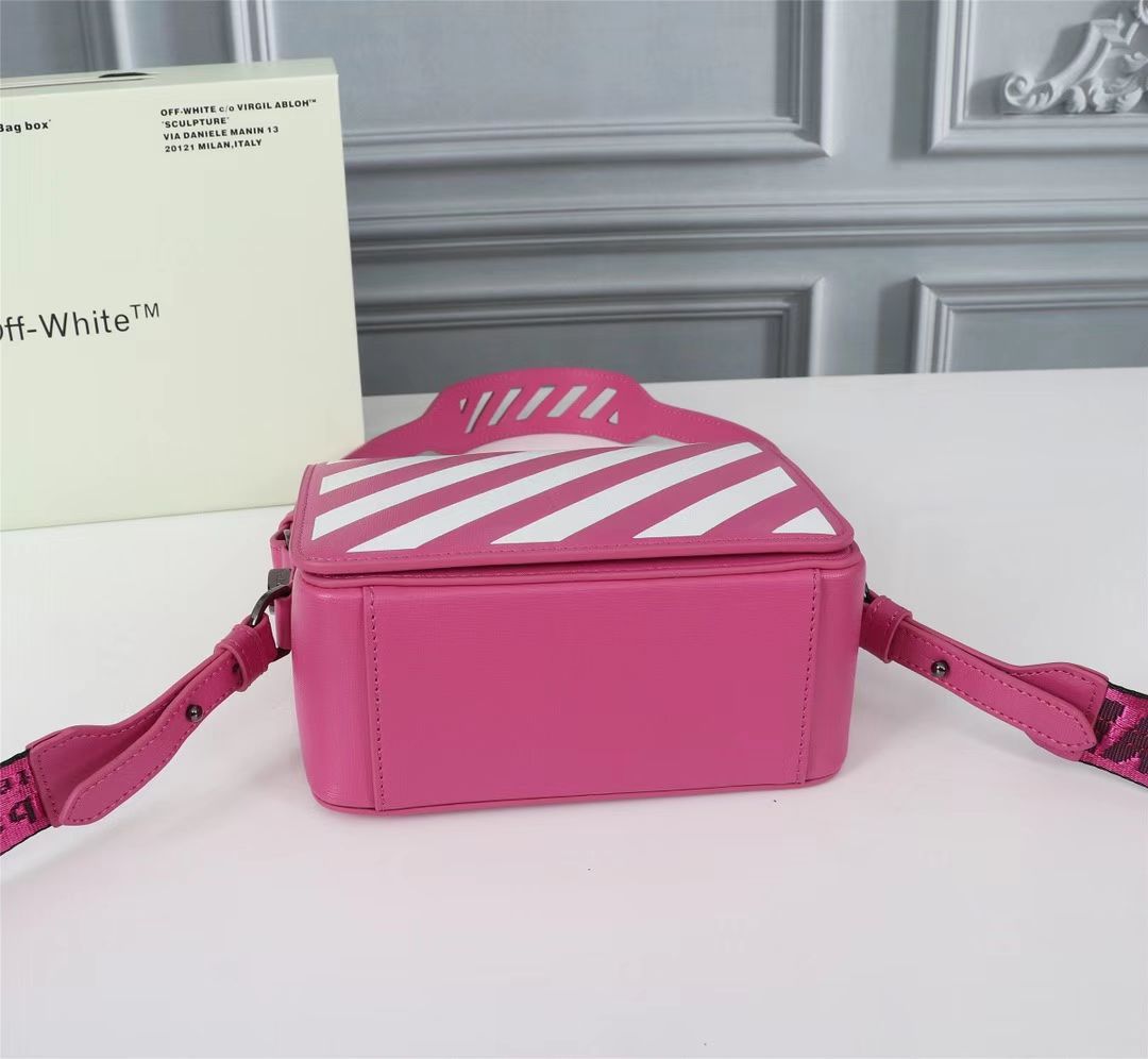 Off white Women’s Cowhide Twill Single Shoulder Messenger Bag Sling Bag - 