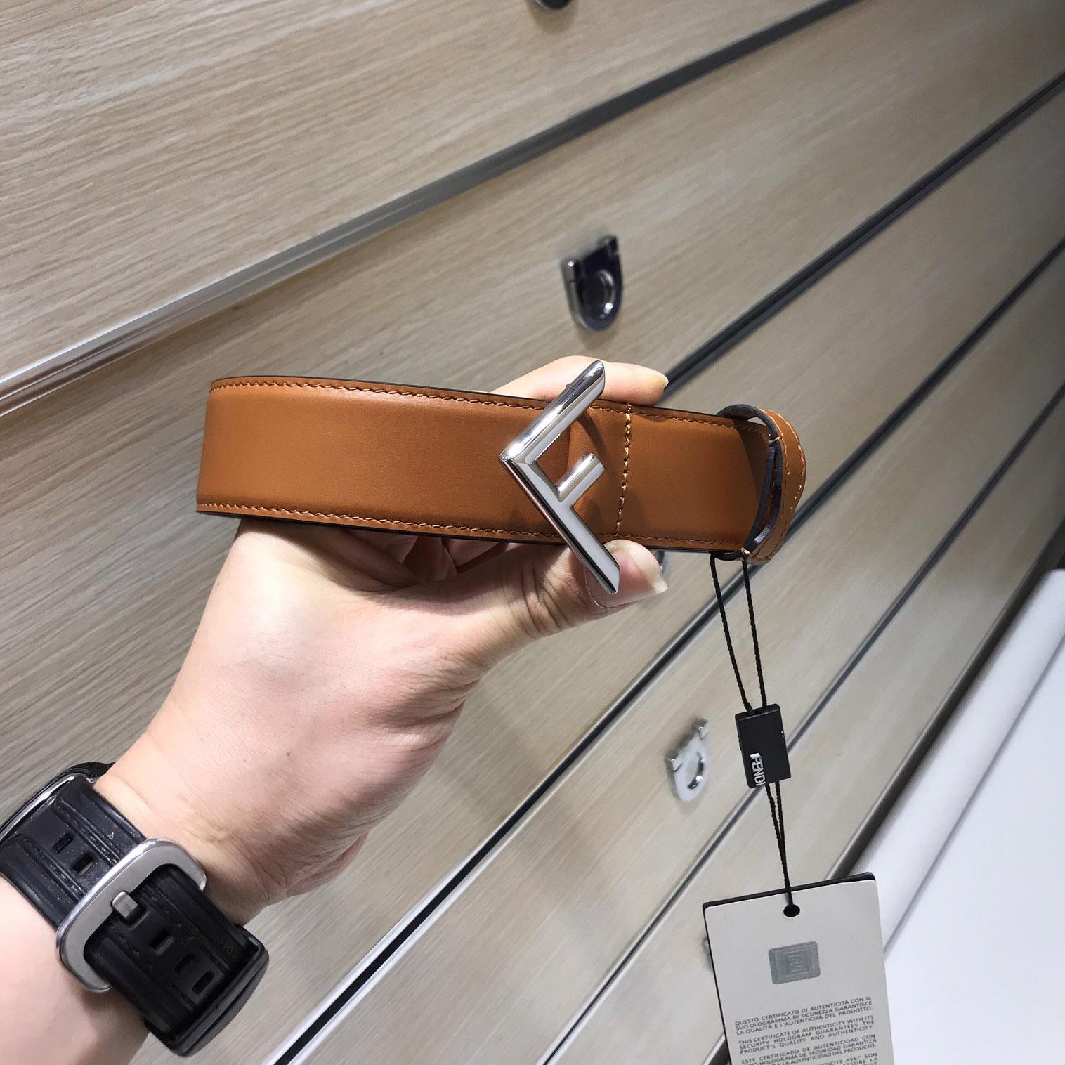 Fendi Brown Leather Belt - PerfectKickZ