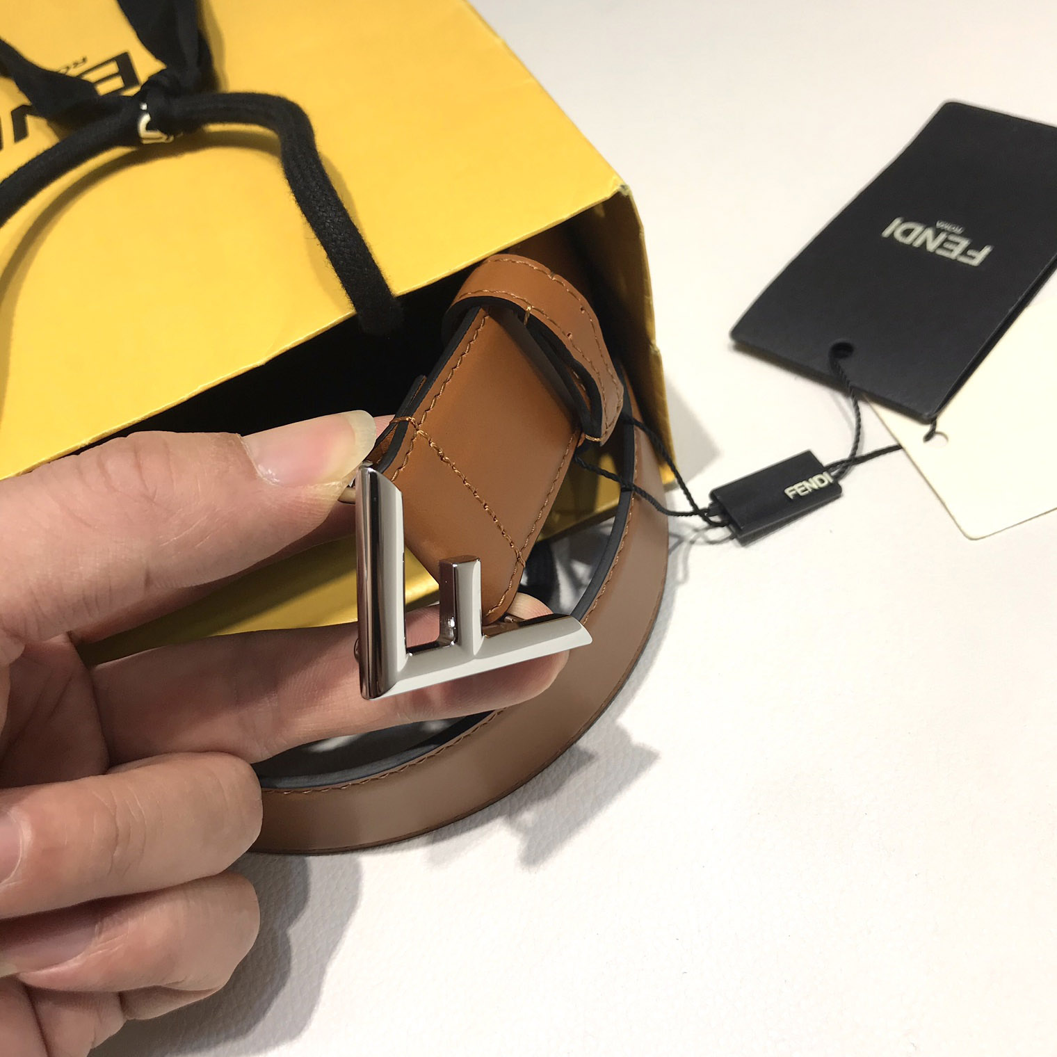 Fendi Brown Leather Belt - PerfectKickZ