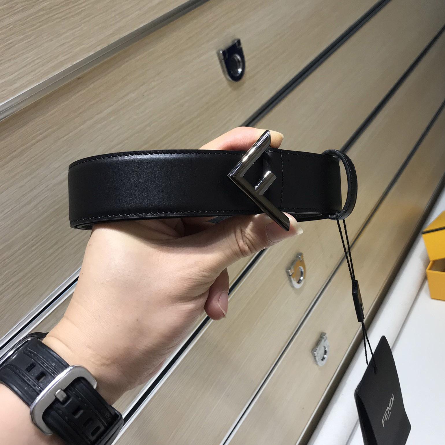 Fendi Black Leather Belt - PerfectKickZ