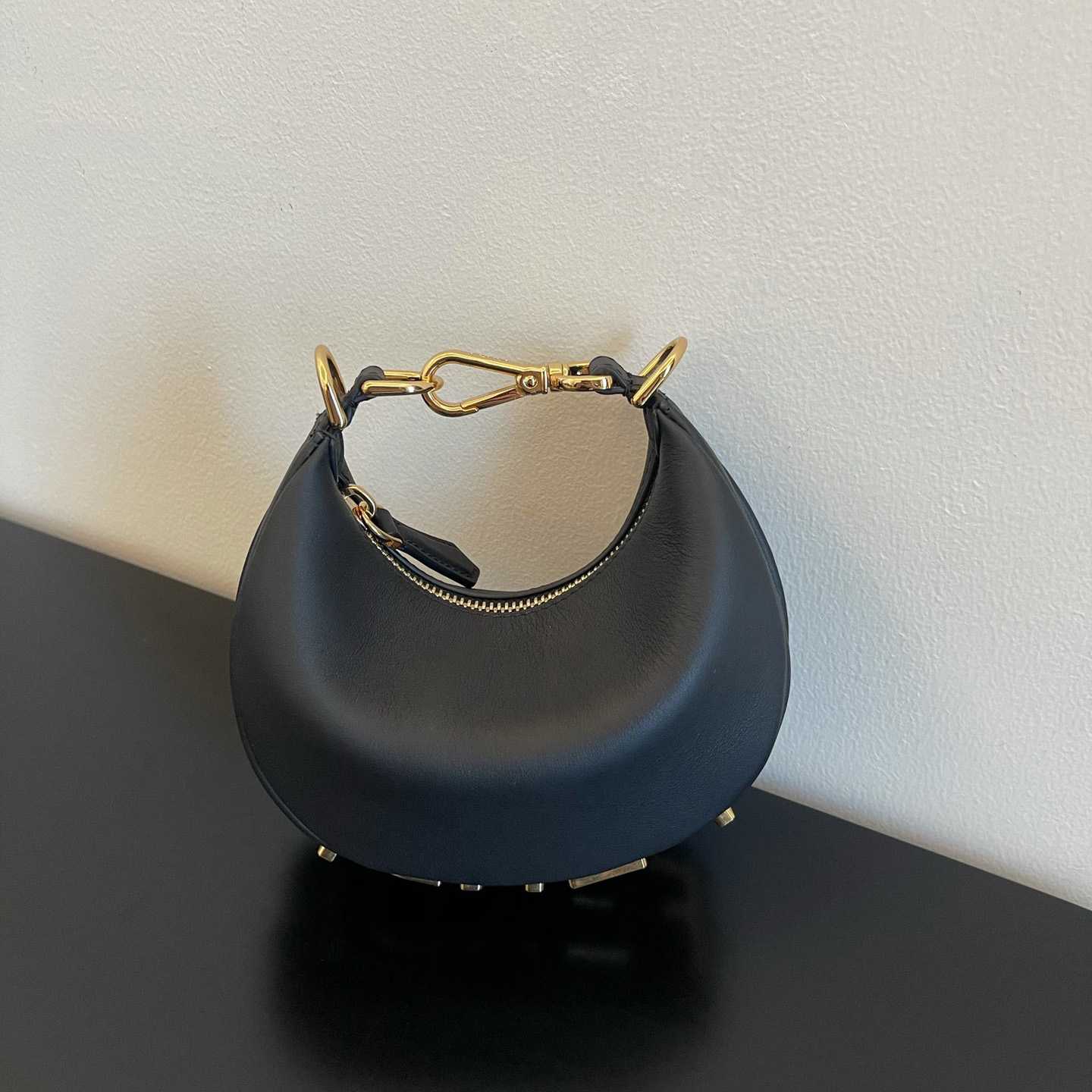 Fendi Nano Fendigraphy Black Leather Charm (16.5-14-5cm) - PerfectKickZ