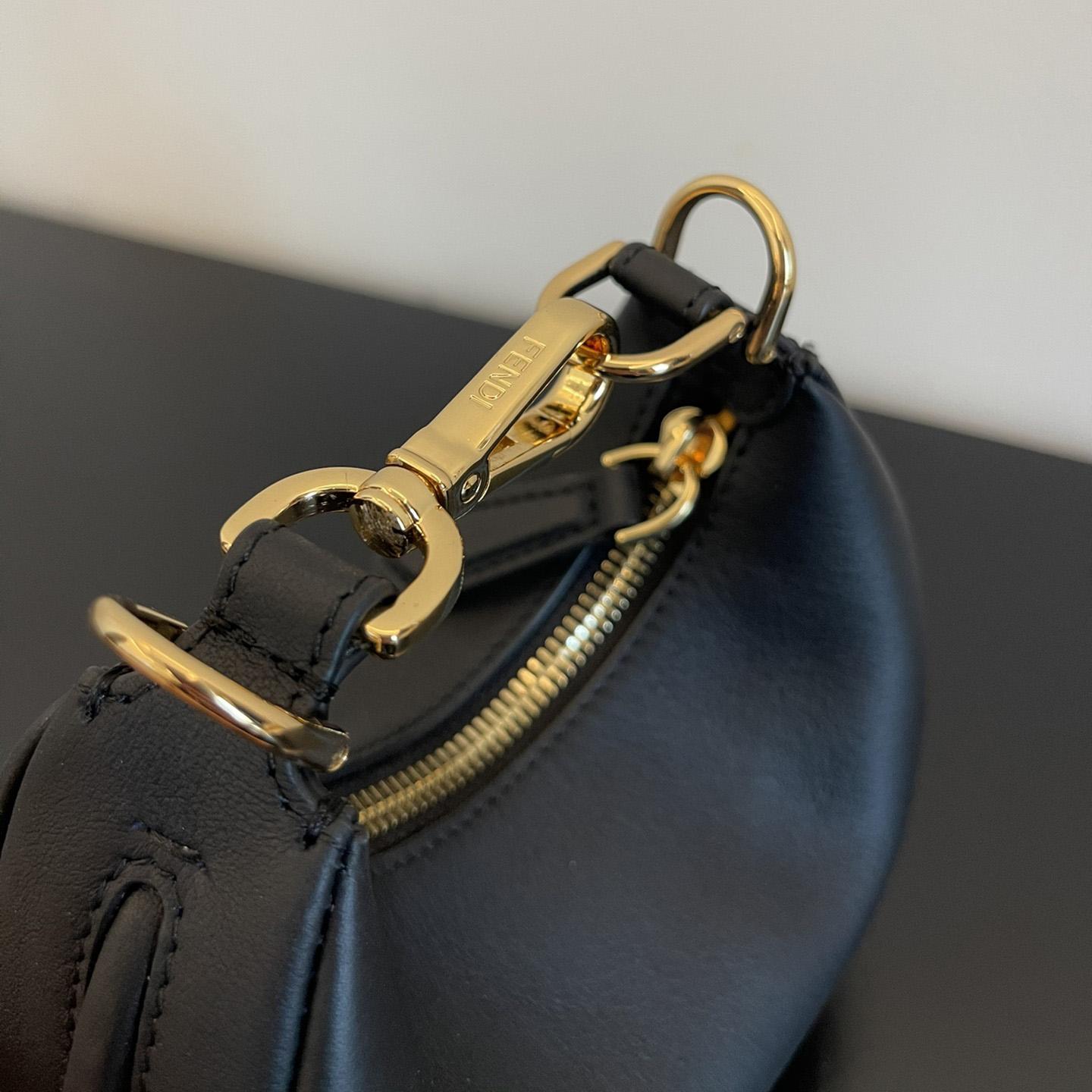 Fendi Nano Fendigraphy Black Leather Charm (16.5-14-5cm) - PerfectKickZ