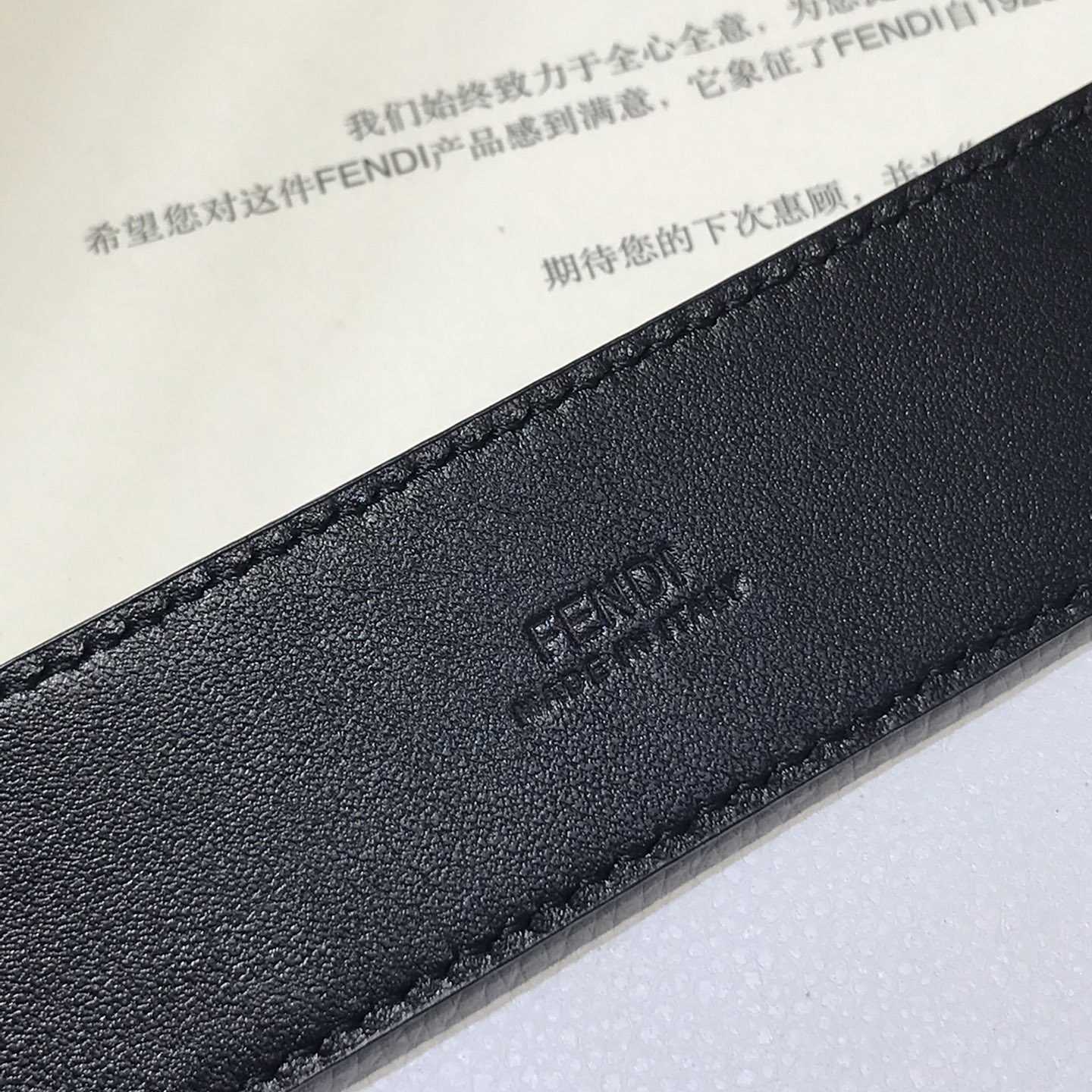 Fendi Edge Black Leather Belt - PerfectKickZ