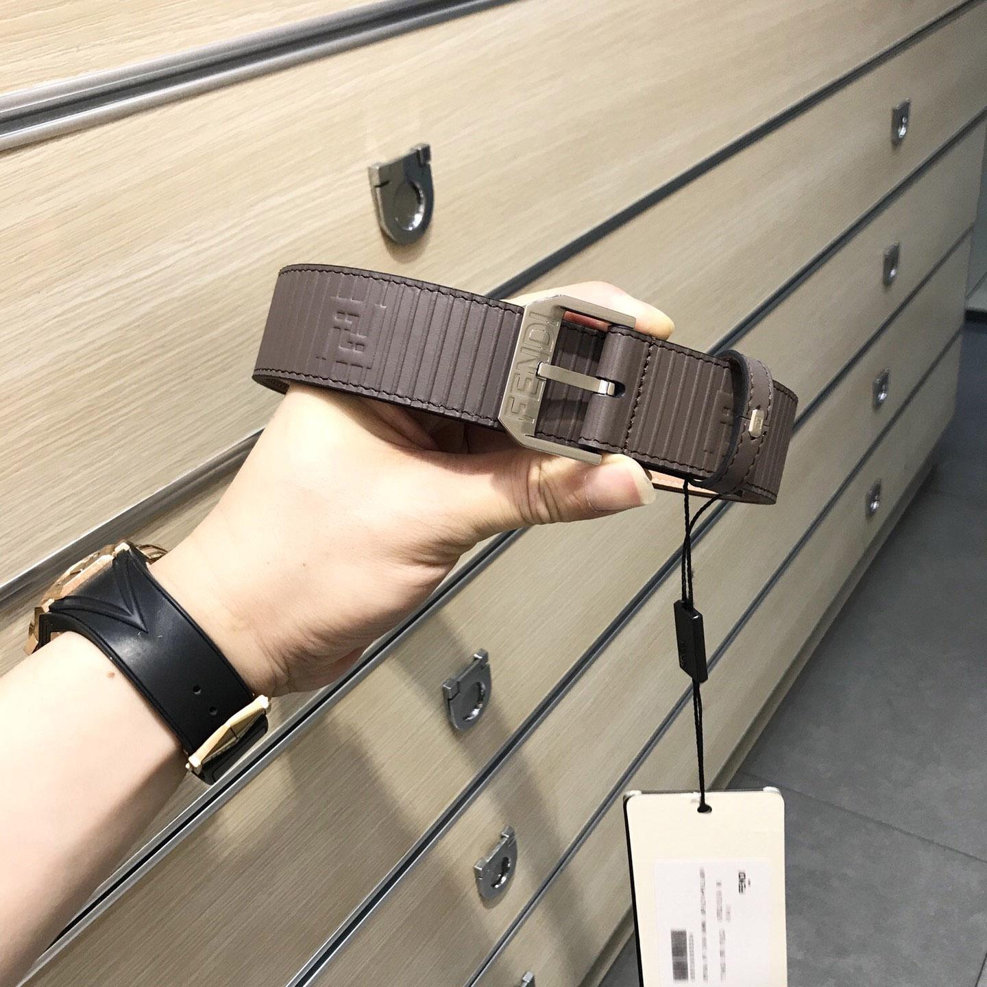 Fendi Brown Leather Belt - PerfectKickZ