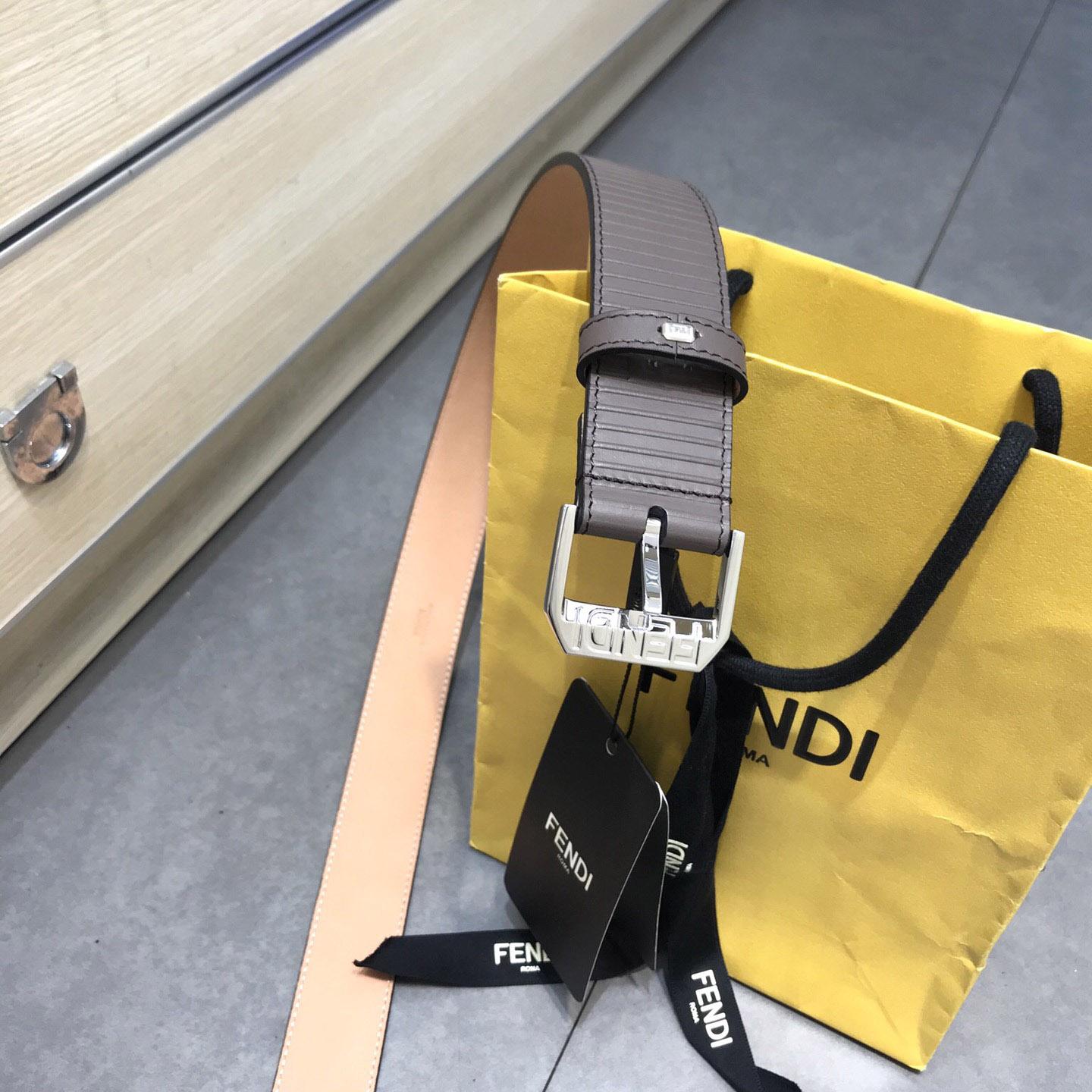 Fendi Brown Leather Belt - PerfectKickZ