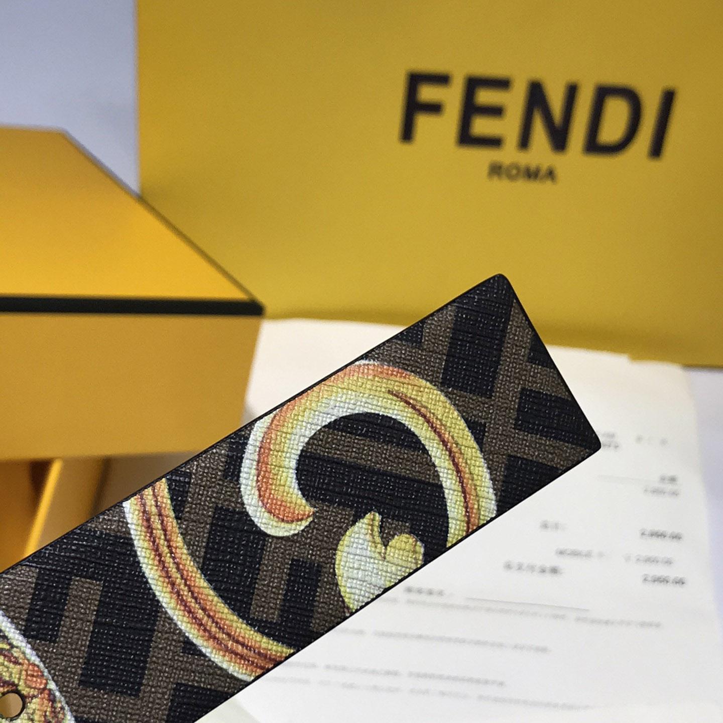Versace Fendace Gold Baroque Reversible Belt - PerfectKickZ