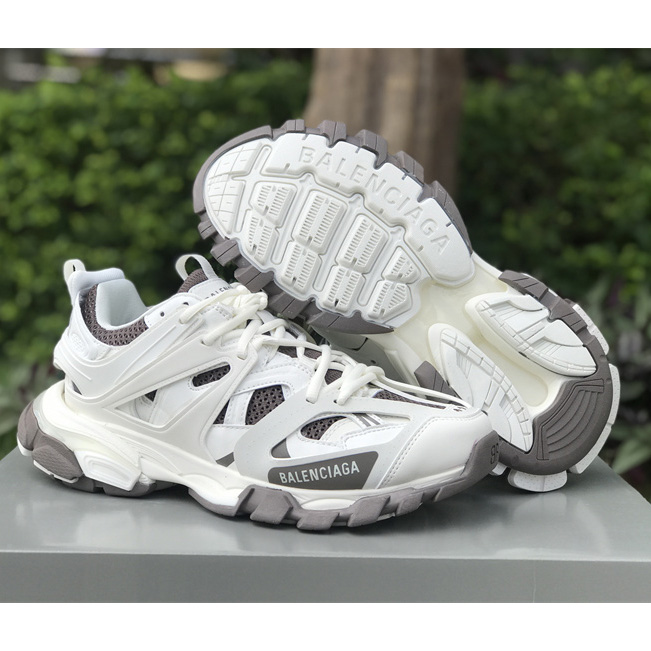Balenciaga Track Sneaker In Off-White And Dark Grey Mesh And Nylon - PerfectKickZ