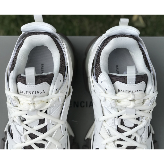 Balenciaga Track Sneaker In Off-White And Dark Grey Mesh And Nylon - PerfectKickZ