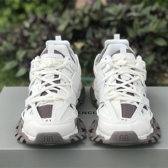 Balenciaga Track Sneaker In Off-White And Dark Grey Mesh And Nylon - PerfectKickZ