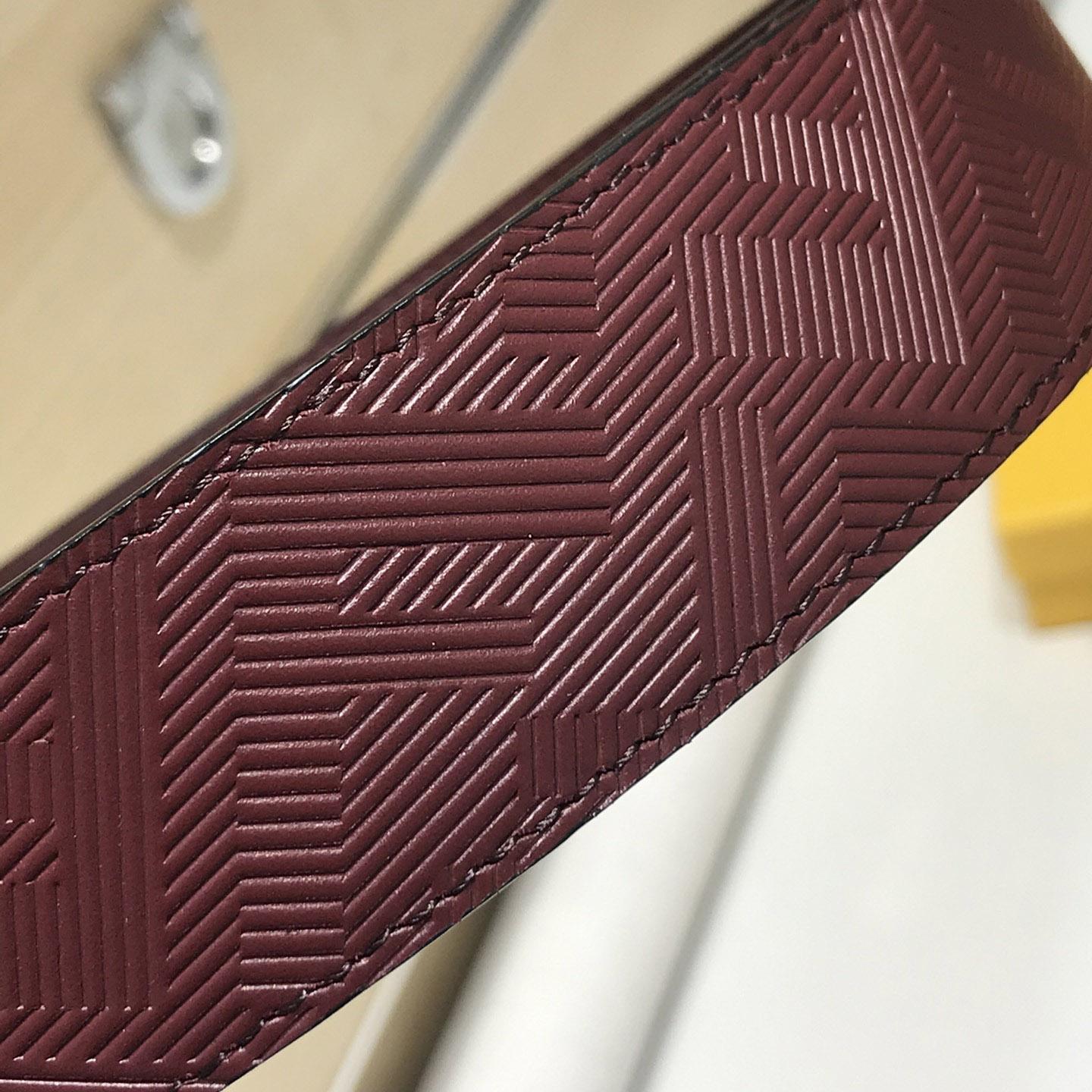Fendi Edge Burgundy Leather Belt - PerfectKickZ