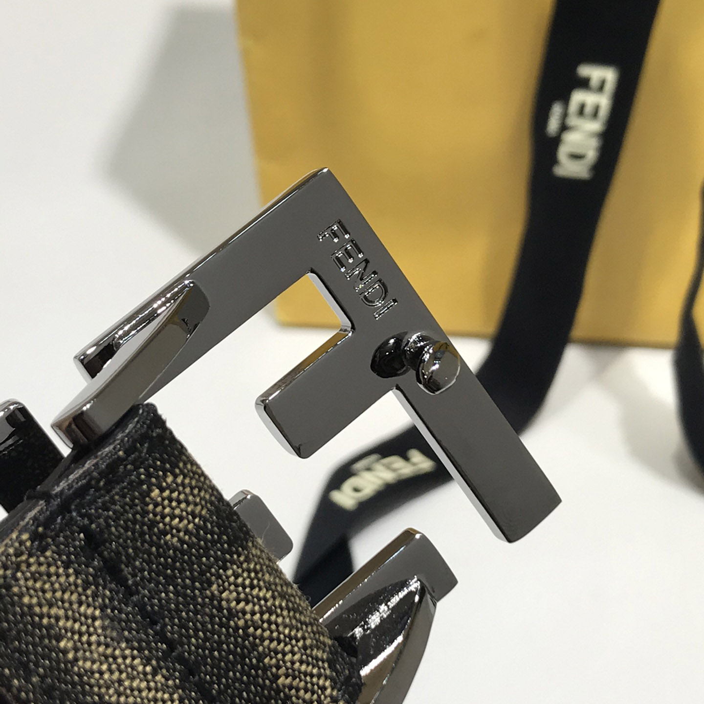Fendi Brown Fabric Belt - PerfectKickZ