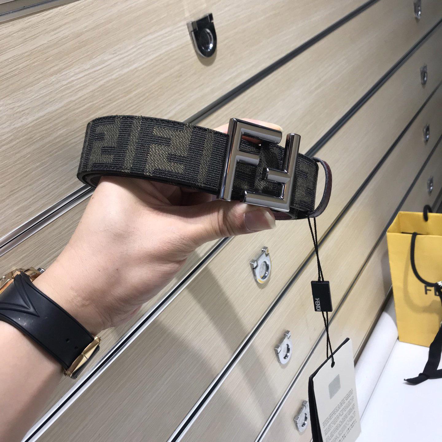 Fendi Brown Fabric Belt - PerfectKickZ