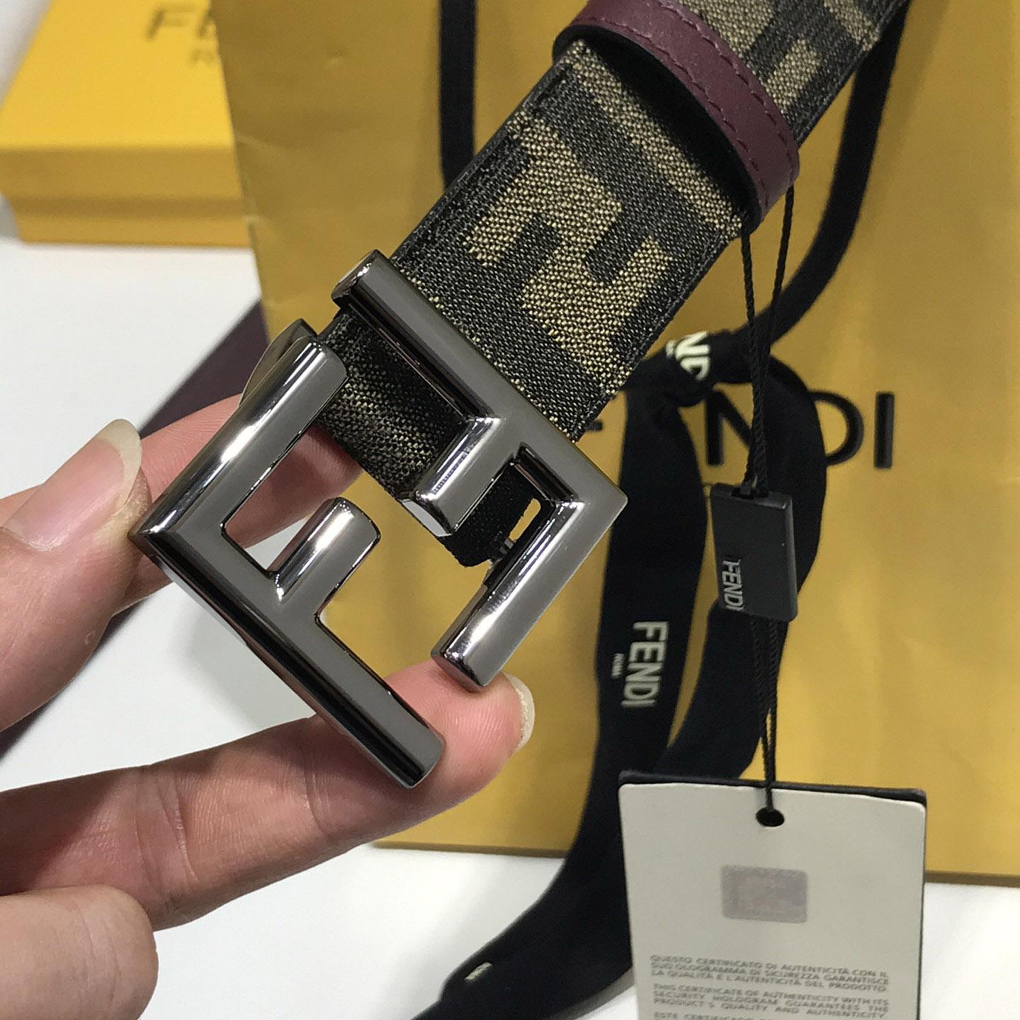 Fendi Brown Fabric Belt - PerfectKickZ