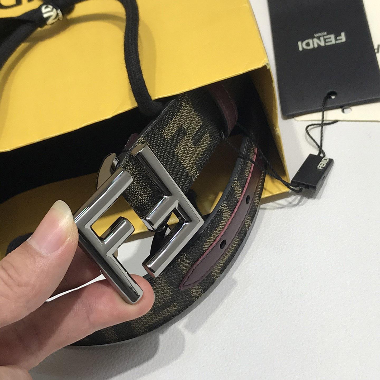 Fendi Brown Fabric Belt - PerfectKickZ