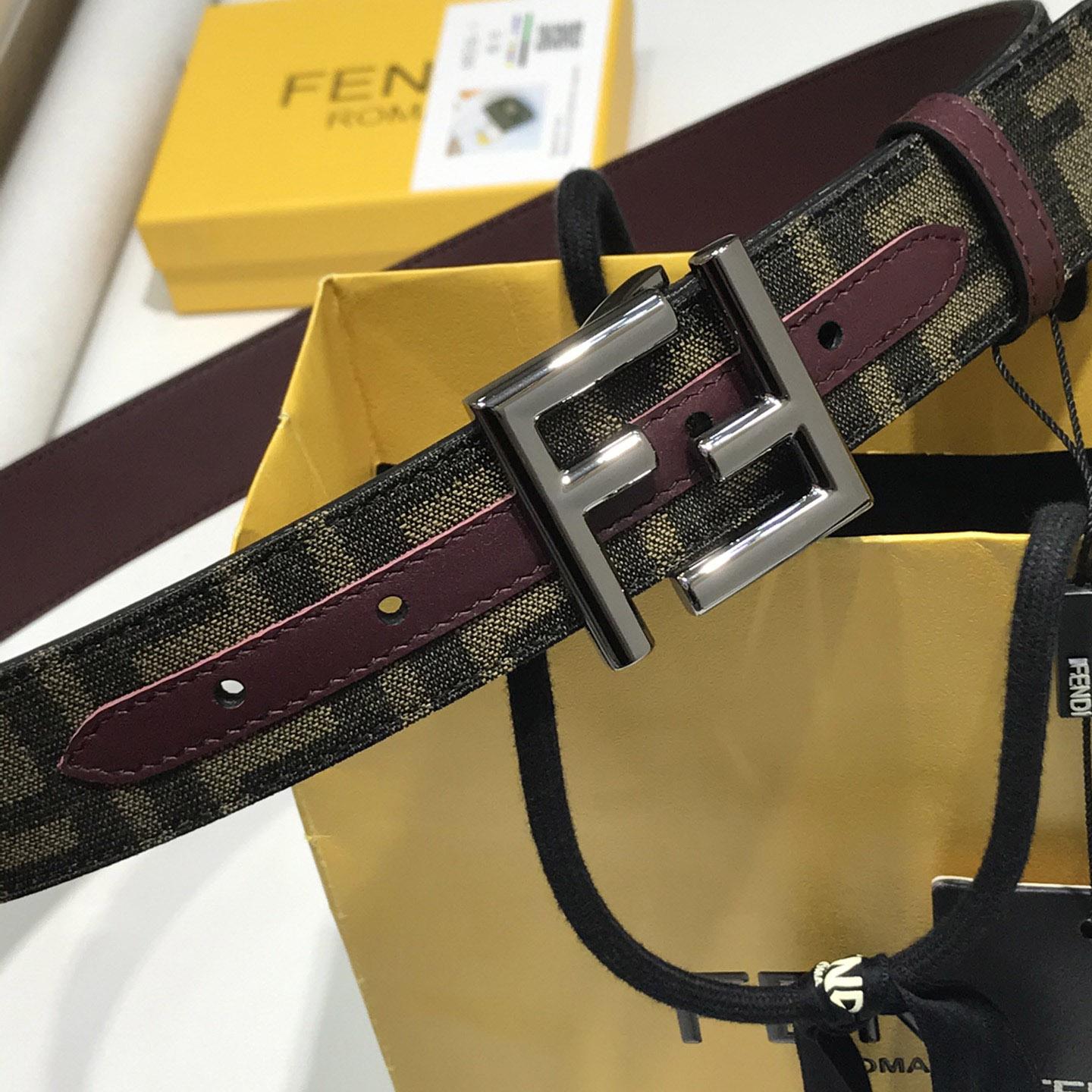 Fendi Brown Fabric Belt - PerfectKickZ